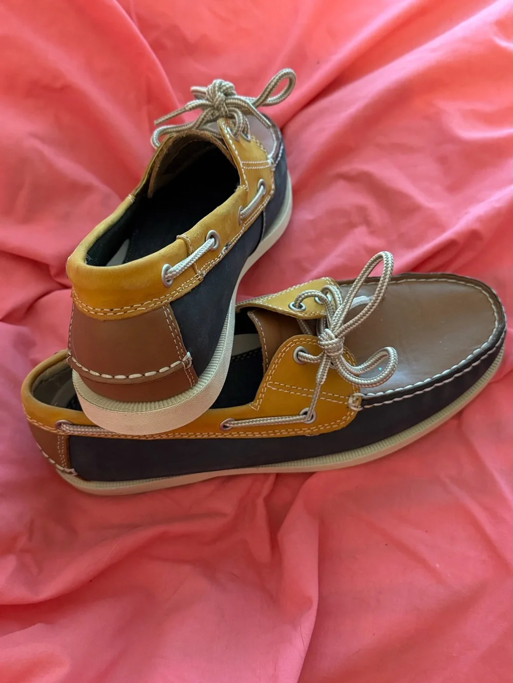 J.Murphy Men's Two-Tone Brown & Tan Leather Boat Shoes